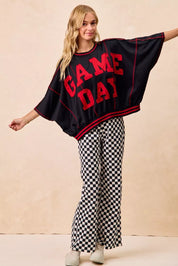 BiBi Gameday Theme Checkered Printed Pants | Daverri Fashions