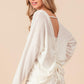 BiBi Waffled Backless Drawstring T-Shirt Off White Tops