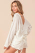 BiBi Waffled Backless Drawstring T-Shirt Off White Tops