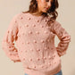 SO ME Pom Pom Textured Knit Sweater Top - DAVERRI FASHIONS