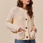 SO ME Metal Button Long Sleeve Chunky Sweater Cardigan Cardigans