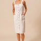 SO ME Button Down Pocket Front Pinafore Dress