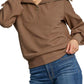 Umgee Full Size Ribbed Knit Half Zipper Sweatshirt Plus Size Sweatshirts