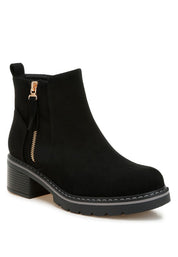 Black Tigris Microfiber Zipper Boots | Boots Daverri Fashions