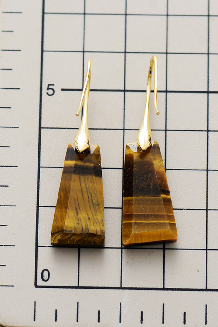 Handmade Geometrical Shape Natural Stone Dangle Earrings | Earrings Daverri Fashions