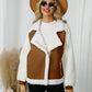 Pocketed Sherpa Zip Up Long Sleeve Jacket - DAVERRI FASHIONS