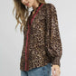 Umgee Ruffle Trim Leopard Print Shirt - DAVERRI FASHIONS