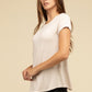 Flowy Round Hem Rayon Short Sleeve Top T-Shirts