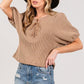 SAGE+FIG Lace-Up Waffle Knit Crop Top Tops