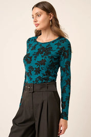 Mittoshop Flower Print Long Sleeve Knit Top | Tops Daverri Fashions