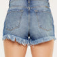 Kancan High Rise Raw Hem Denim Shorts Denim Shorts