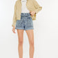Kancan Ultra High Rise Paperbag Denim Shorts Medium