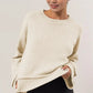 HYFVE Round Neck Dropped Shoulder Ribbed Sweater - DAVERRI FASHIONS