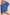 Aemi + Co Raw Edge Exposed Seam Collared Neck Long Sleeve Shirt Royal Blue