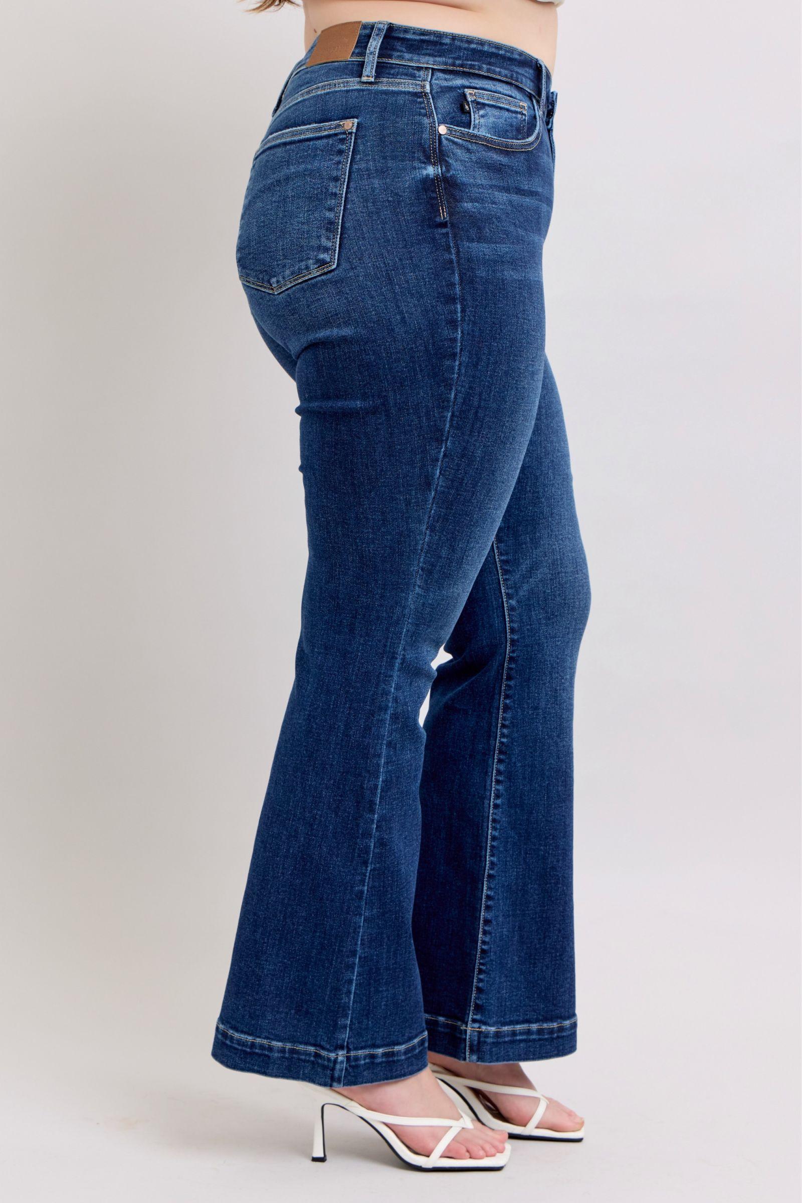Judy Blue High Rise Flare Jeans with Pockets | Jeans Daverri Fashions