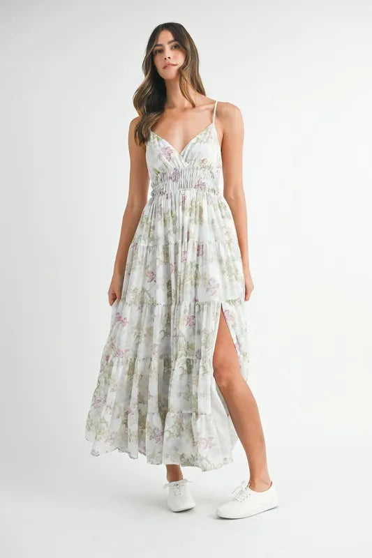 MABLE Floral Print Tiered Cami Maxi Dress Maxi Dresses