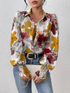 Daverri Fashions Floral Print Long Sleeve Shirt - DAVERRI FASHIONS