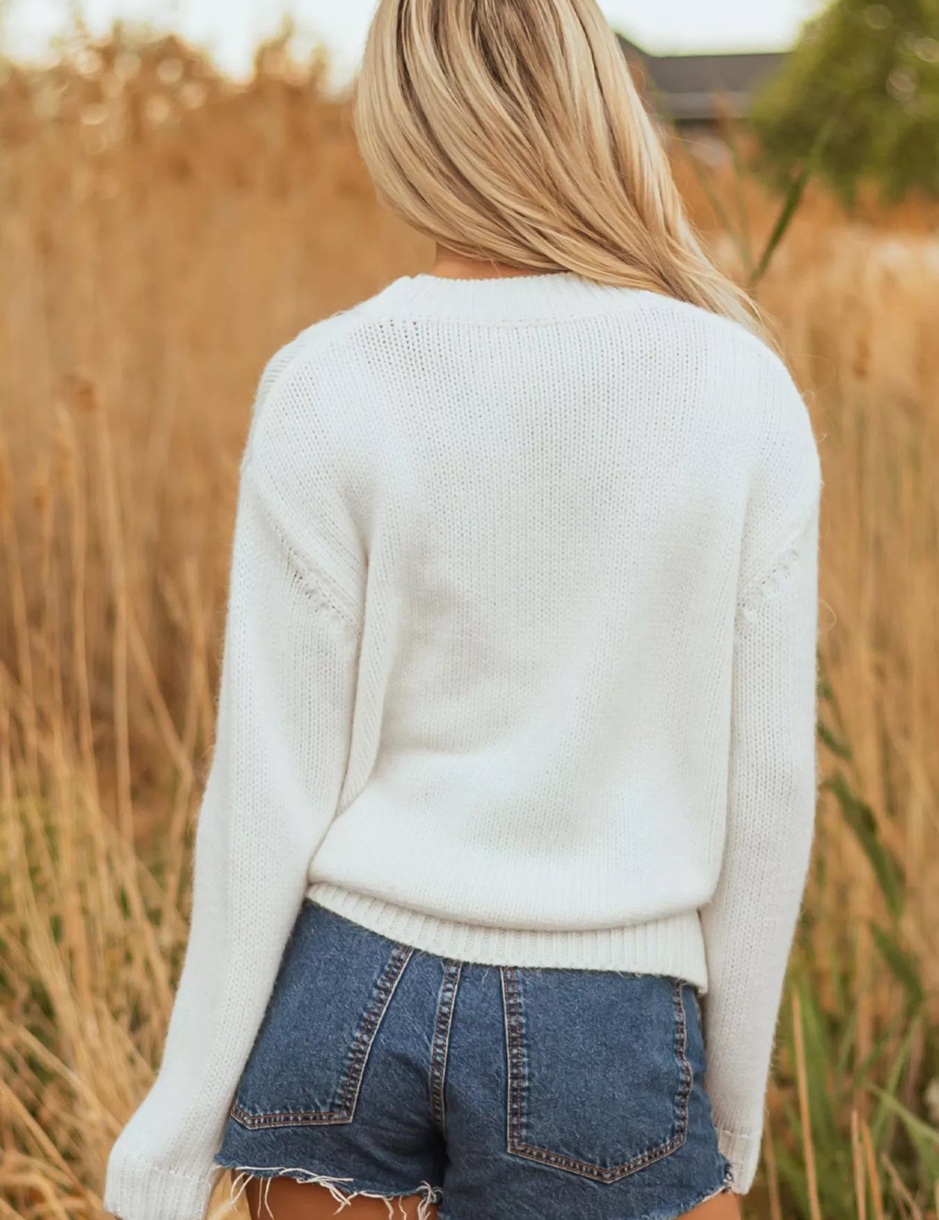 Embroidered Bow Boots Graphic Drop Shoulder Sweater | Sweaters Daverri Fashions