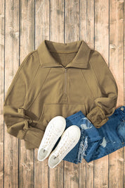 Half Zip Long Sleeve Sweatshirt | Sweatshirts Daverri Fashions