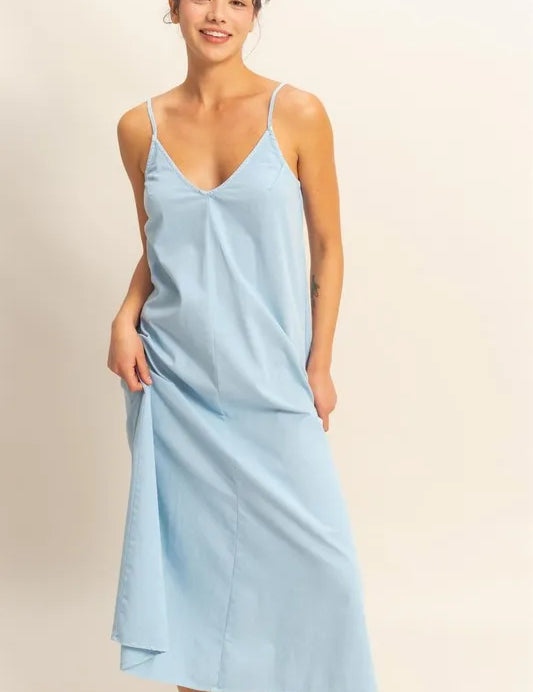 HYFVE Dyed V-Neck Loose Dress | Daverri Fashions