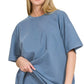 Zenana Cotton Round Neck Top & Biker Shorts Outfit Sets