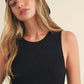 Aemi + Co Ribbed Round Neck Knit Tank - DAVERRI FASHIONS