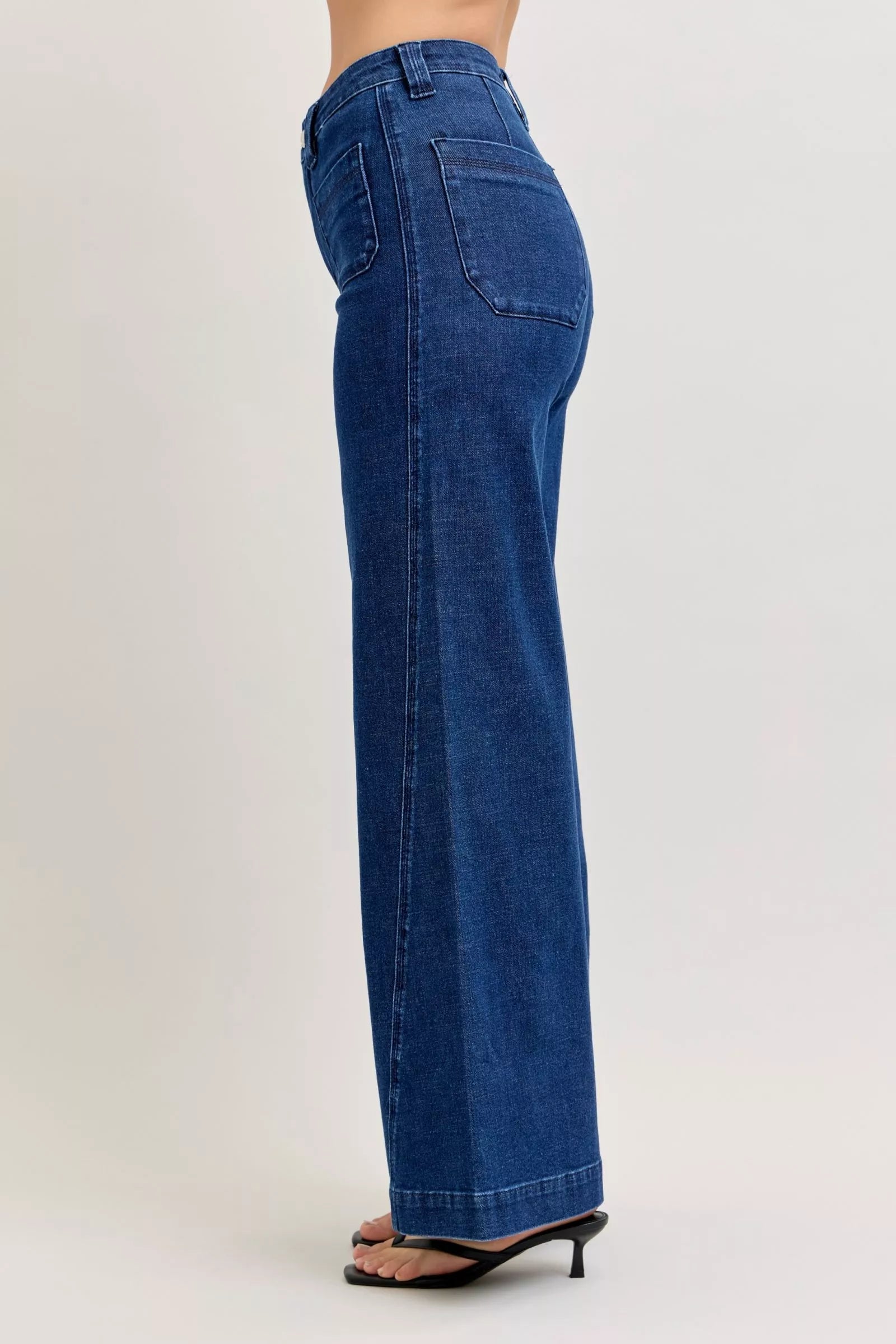 Judy Blue high-waisted retro wide-leg jeans in indigo wash