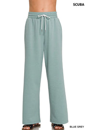 BLUE GREY Zenana Scuba Drawstring Pants Blue Grey | Loungewear Bottoms Daverri Fashions