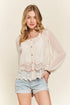 ADORA Button Down Embroidered Blouse BEIGE Blouses