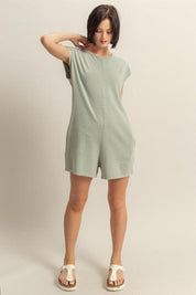 HYFVE Round Neck Cap Sleeve Relaxed Fit Breezy Romper | Rompers Daverri Fashions