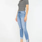 Kancan Distressed Cat's Whiskers Button Fly Jeans - DAVERRI FASHIONS