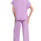 Zenana lavender slub loungewear tee and pants set