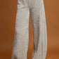 Umgee Elastic Waist Wide Leg Pants Light Gray