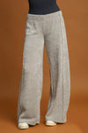 Umgee Elastic Waist Wide Leg Pants Light Grey - DAVERRI FASHIONS