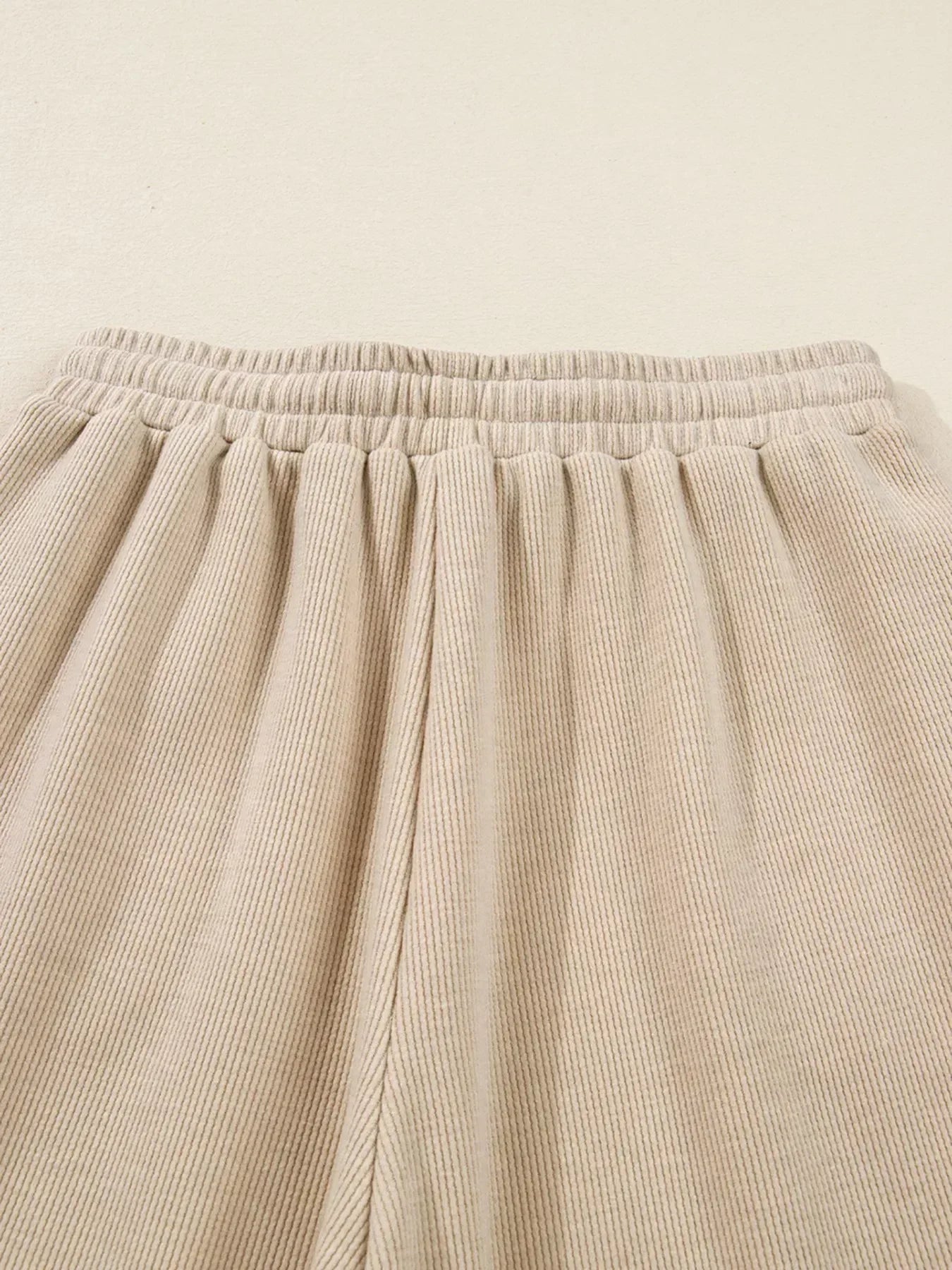 Lace Drawstring Hoodie and High Waist Pants Corduroy Set - DAVERRI FASHIONS