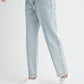 MABLE Pleated Front Detail Straight Jeans Lt Denim Jeans