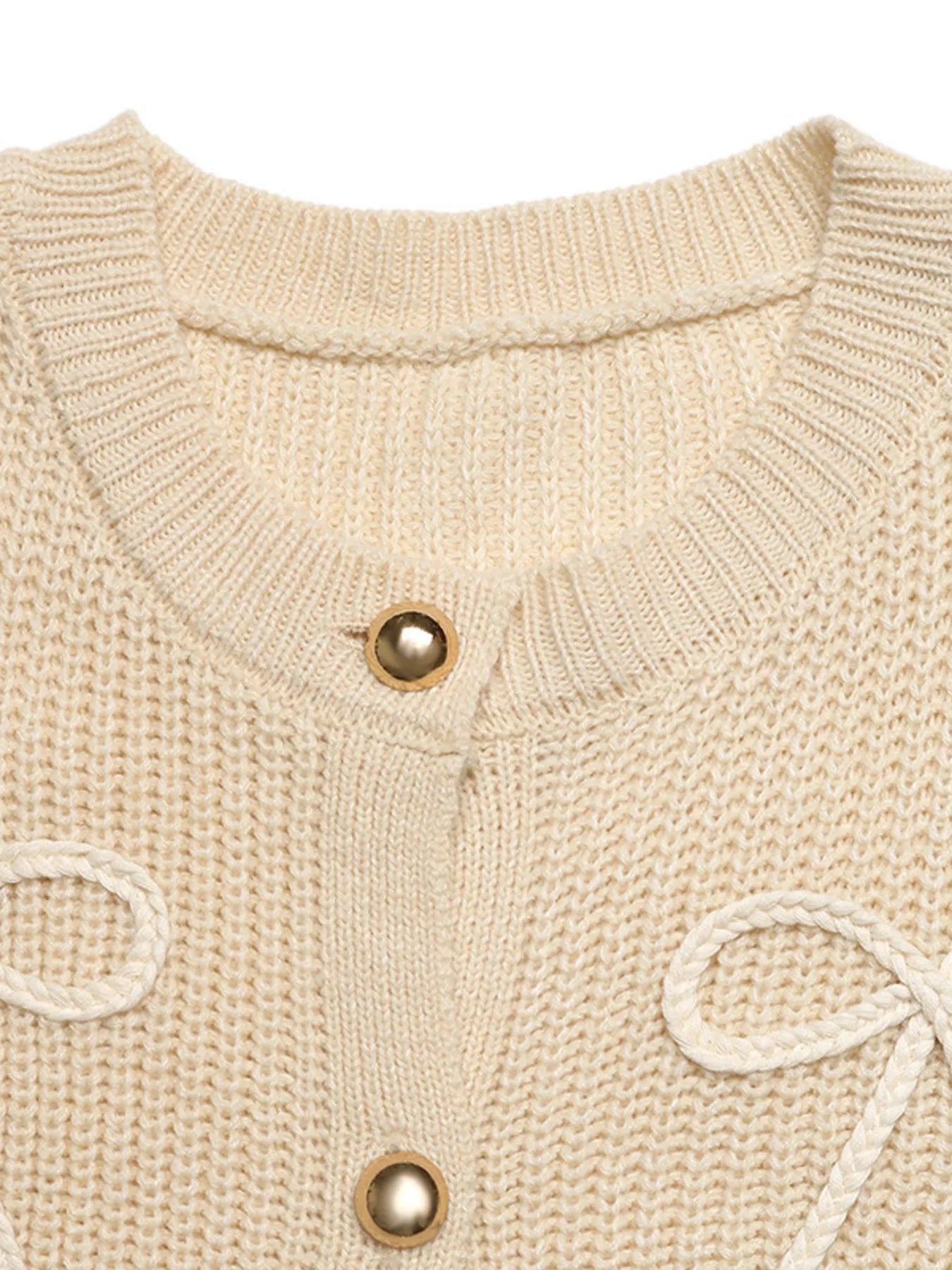 Bow Button Up Long Sleeve Cardigan | Cardigans Daverri Fashions