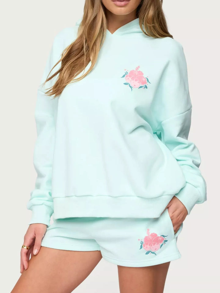 Drop Shoulder Graphic Hoodie with Kangaroo Pocket | Hoodies Daverri Fashions