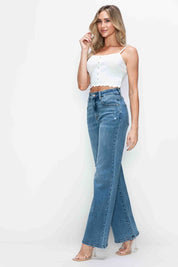 bytos Full Size High Rise Wide Leg Jeans with Pockets | Jeans Daverri Fashions