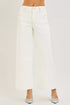 RISEN High Rise Ankle Wide Pants in white denim, minimalist design