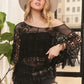 ADORA Fringe Hem Crochet Top Tops
