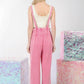 VERY J Texture Washed Wide Leg Overalls Overalls