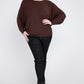 Zenana Plus Batwing Sleeve Knit Top-Casual Comfort Shirts & Tops