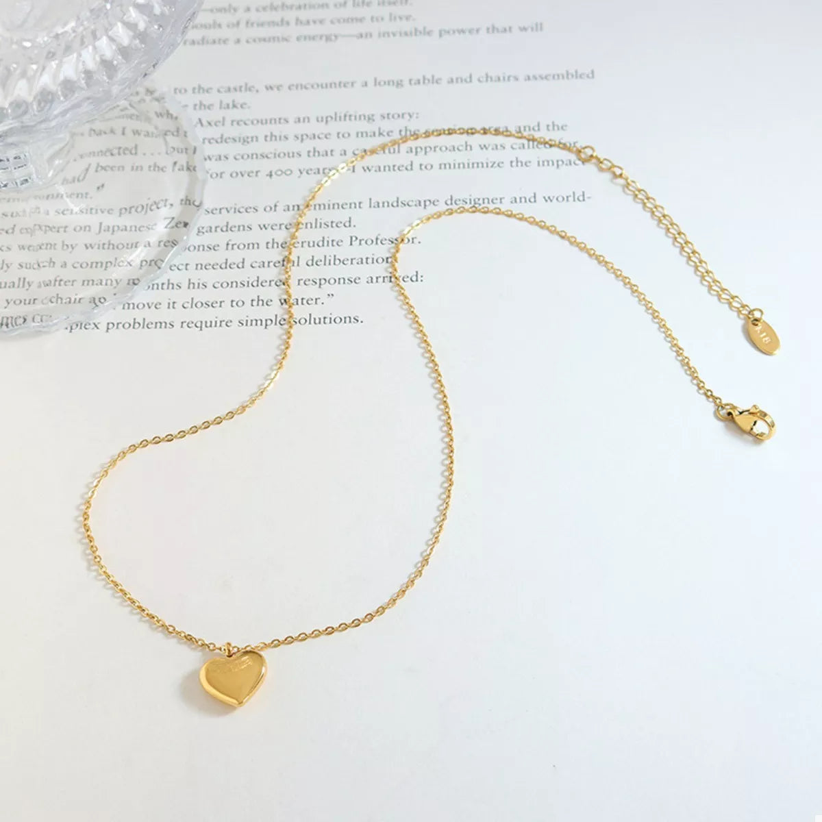 18K Gold-Plated Heart Pendant Necklace | Necklaces Daverri Fashions