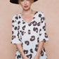 BiBi Leopard Printed V Neck Woven Top with Ruffled - DAVERRI FASHIONS
