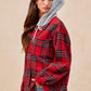 BiBi Brushed Plaid Hooded Jacket - DAVERRI FASHIONS