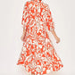 Umgee Floral Print Tiered Midi Dress Midi Dresses