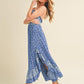 Aemi + Co Blue Ditsy Floral Ruffled Hem Maxi Cami Dress Cami Dresses