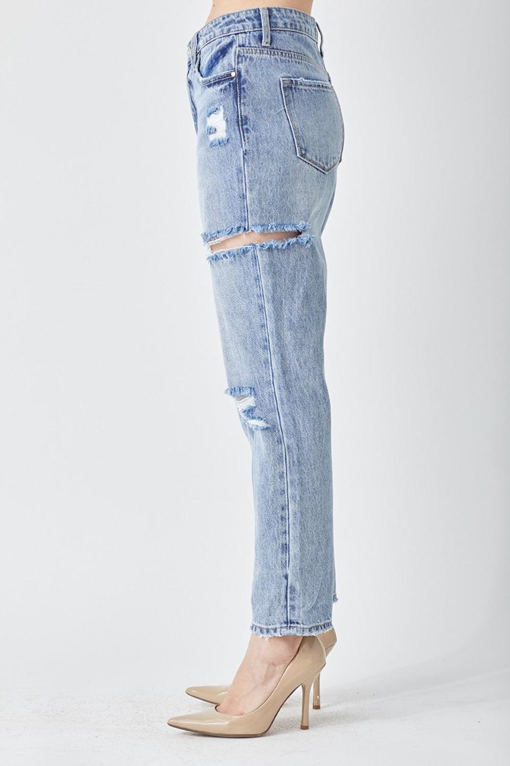 RISEN Distressed Slim Cropped Jeans Jeans