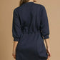 Umgee Drawstring Cable Knit Mini Dress with Pockets - DAVERRI FASHIONS